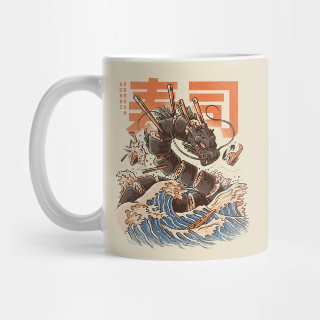 Great Sushi Dragon - Great Wave by Ilustrata